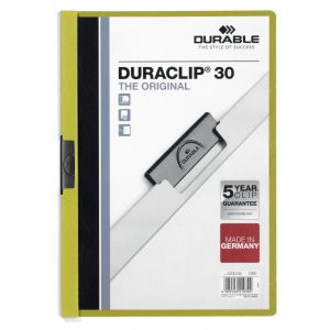 Skoroszyt zaciskowy Durable A4/30 Duraclip PCV, Zielony